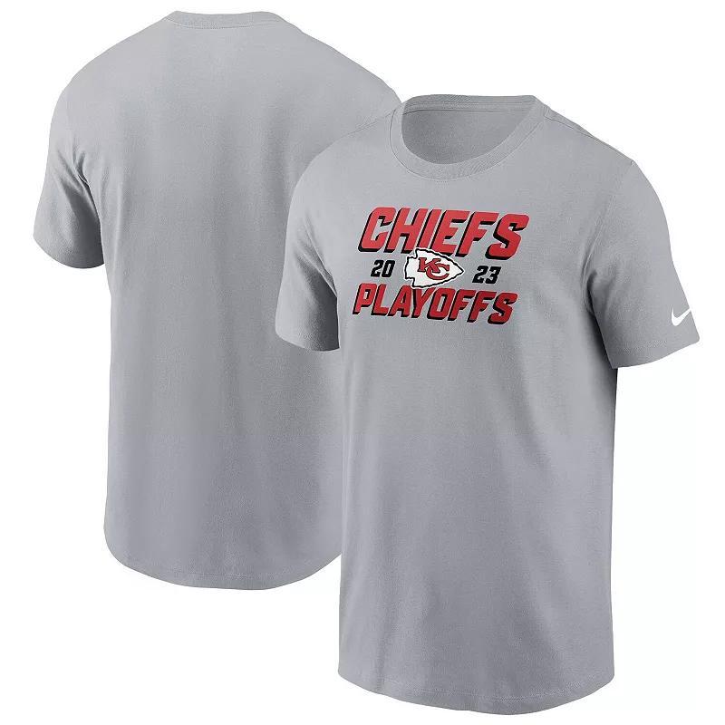 Mens Nike Gray Kansas City Chiefs 2023 NFL Playoffs Iconic T-Shirt Product Image