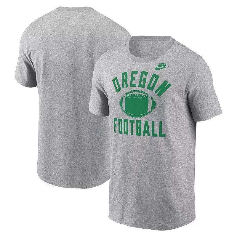 Mens Nike Heather Gray Oregon Ducks Legacy Football Icon T-Shirt Product Image