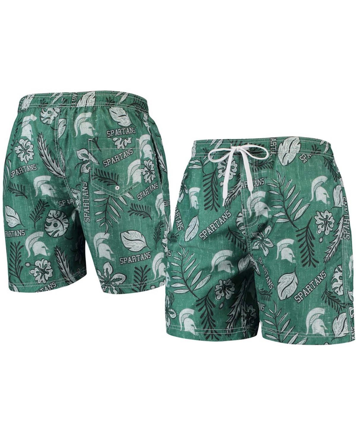 Mens Wes & Willy Michigan State Spartans Vintage Floral Swim Trunks Product Image