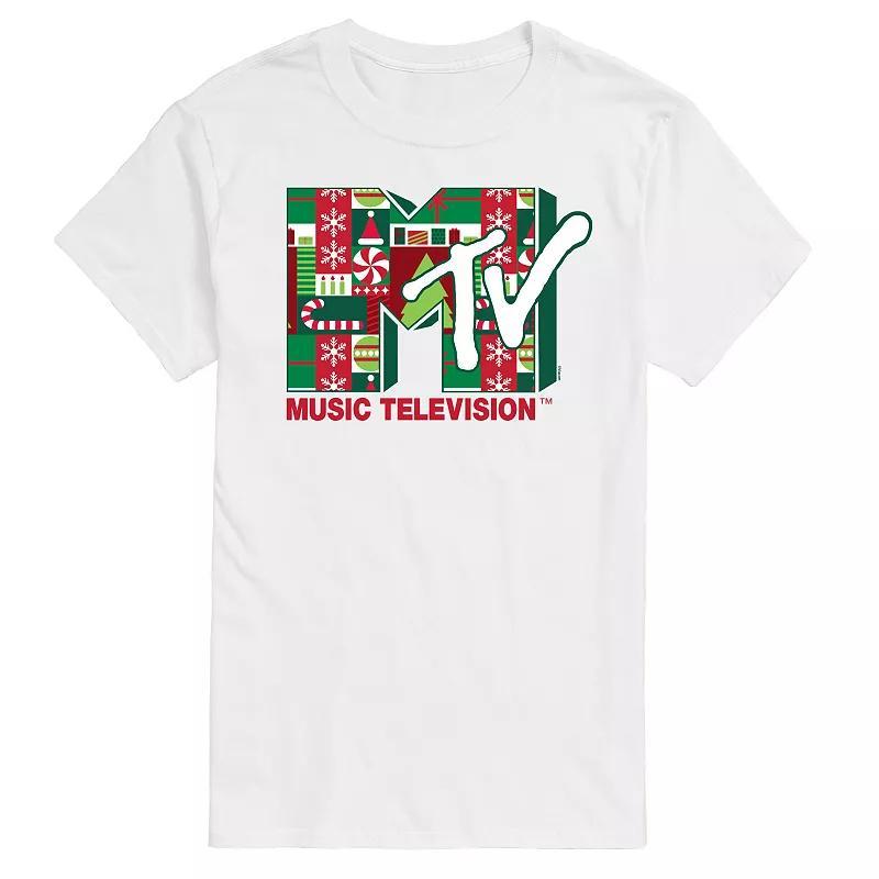 Big & Tall MTV Christmas Pattern Graphic Tee, Mens Product Image