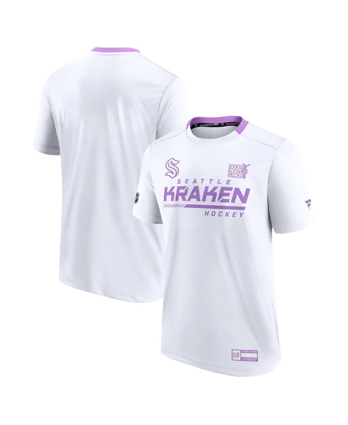 Mens Fanatics White Seattle Kraken 2021 Hockey Fights Cancer Performance T-shirt - White Product Image