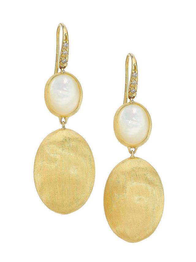 Womens Siviglia 18K Yellow Gold, 0.05 TCW Diamond, & Mother-Of-Pearl Drop Earrings Product Image