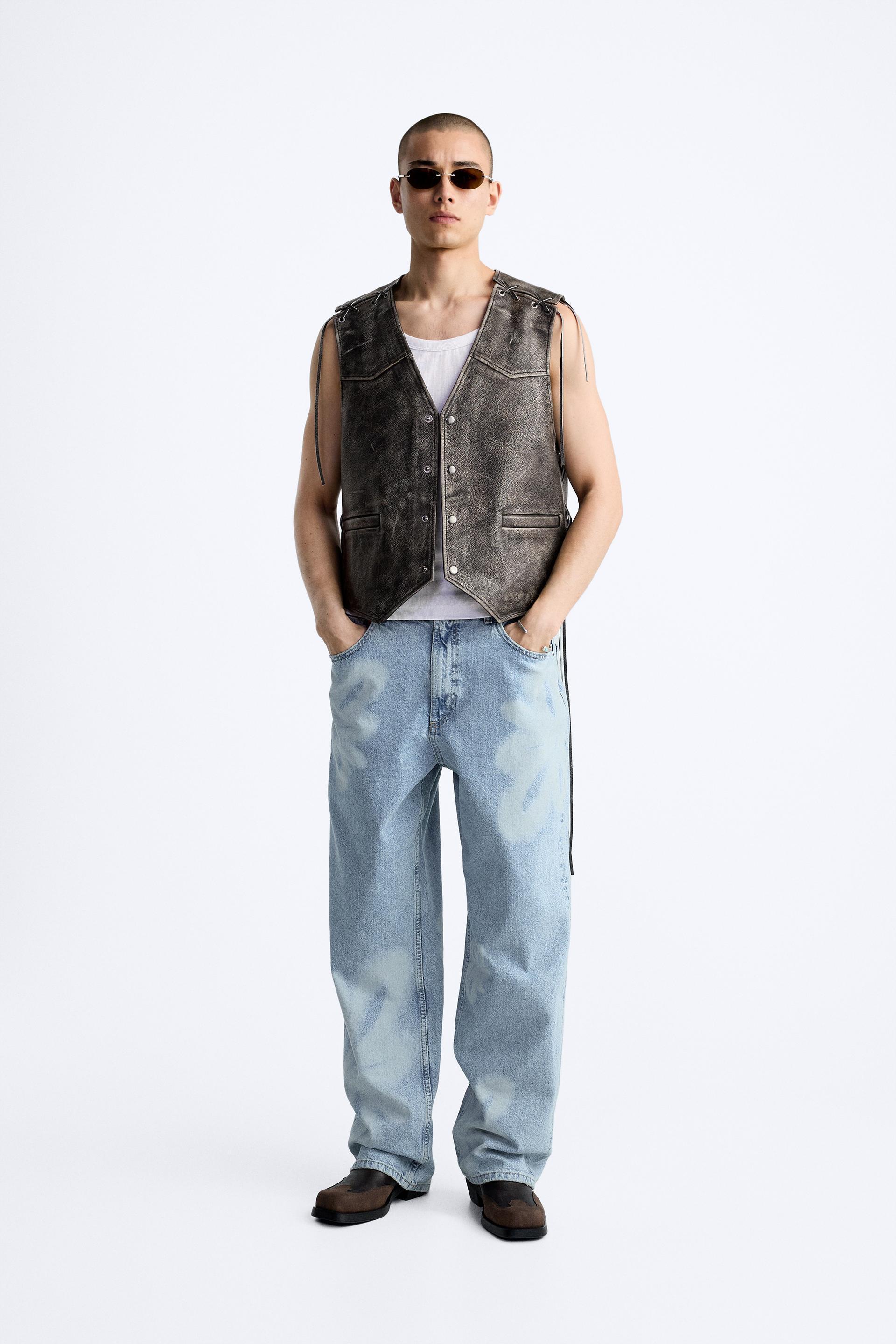 FLORAL PRINT BAGGY JEANS Product Image