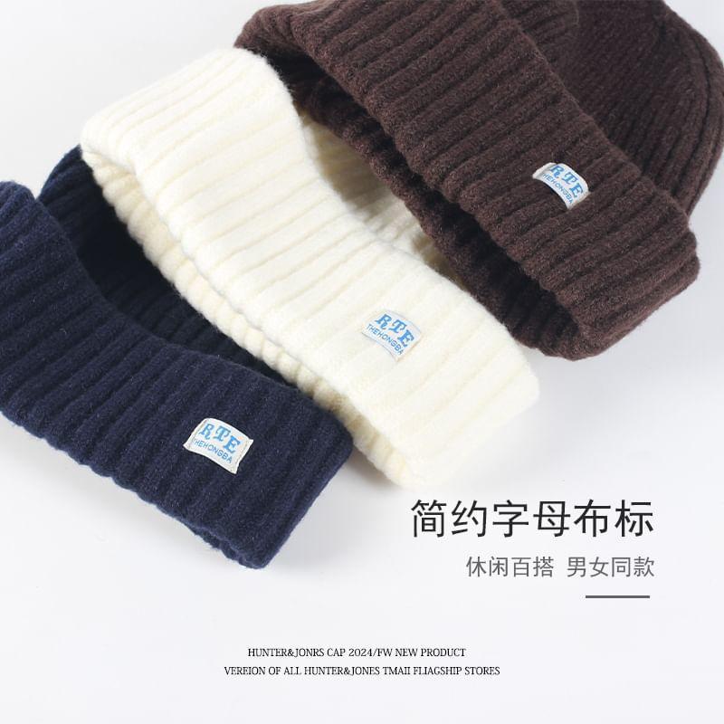 Plain Applique Knit Beanie Product Image