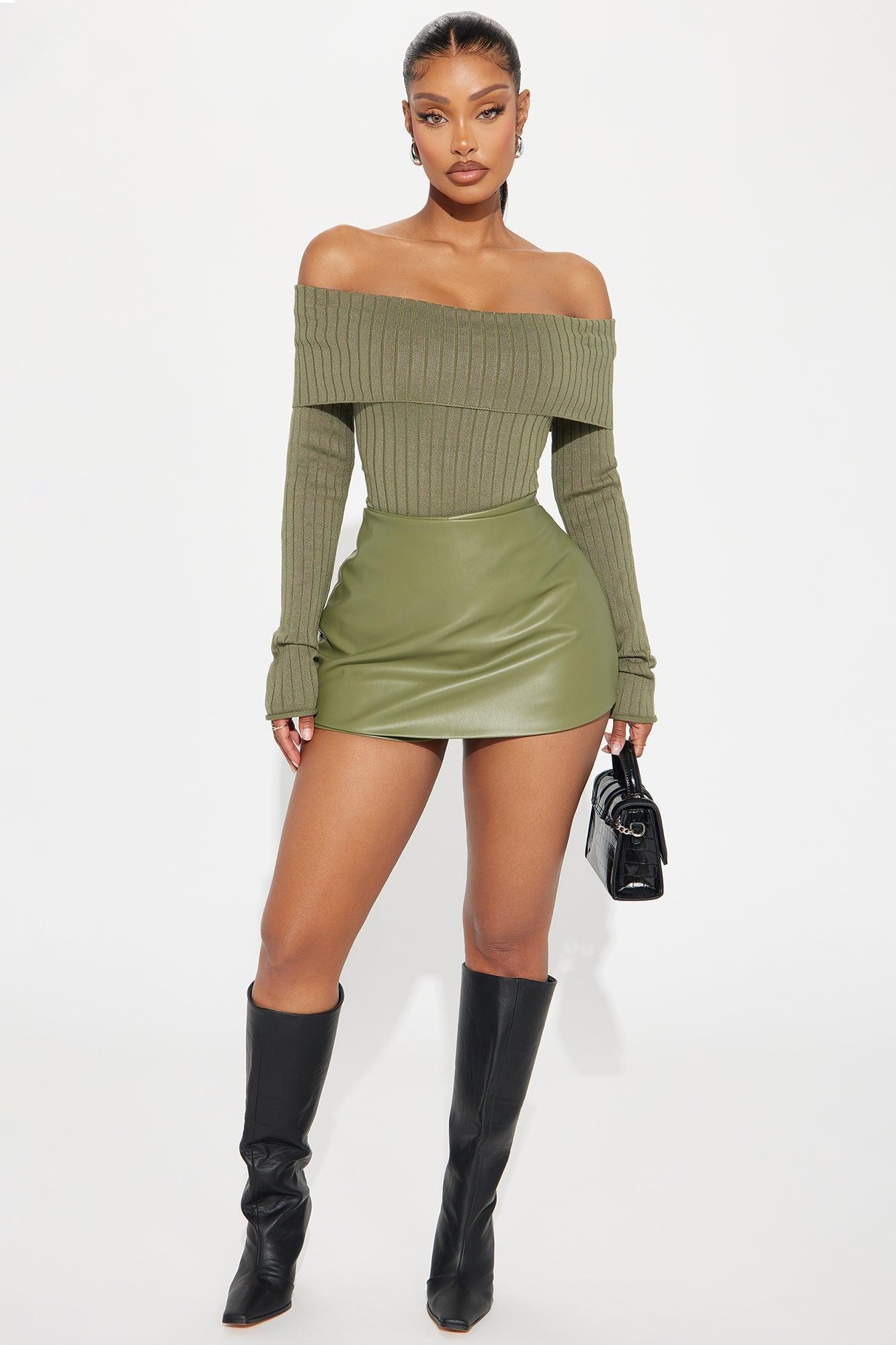 Try It Out Sweater  - Olive Product Image