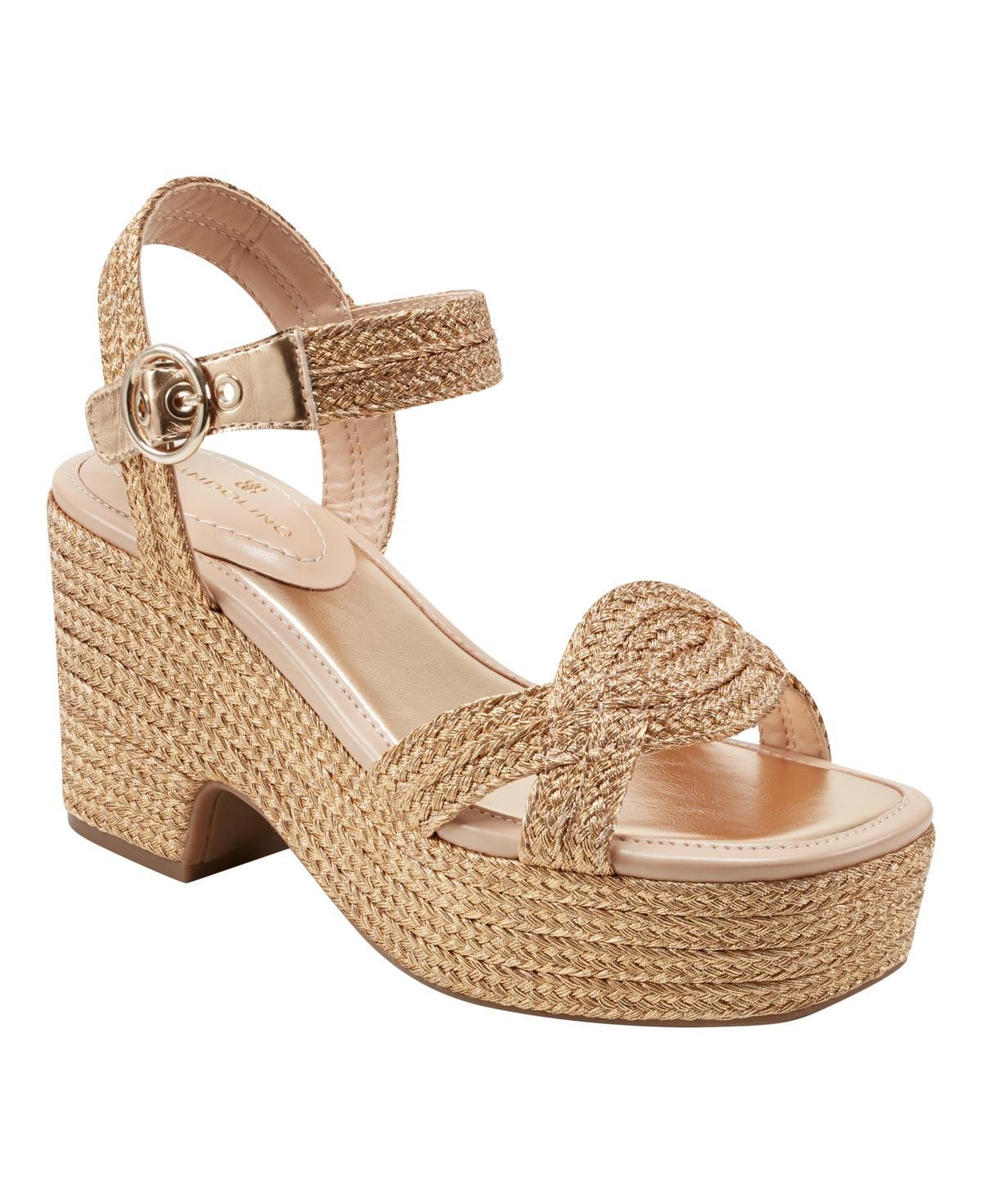 Bandolino Womens Sabinna Platform Braided Wedge Sandals - Medium Natural - Manmade Product Image