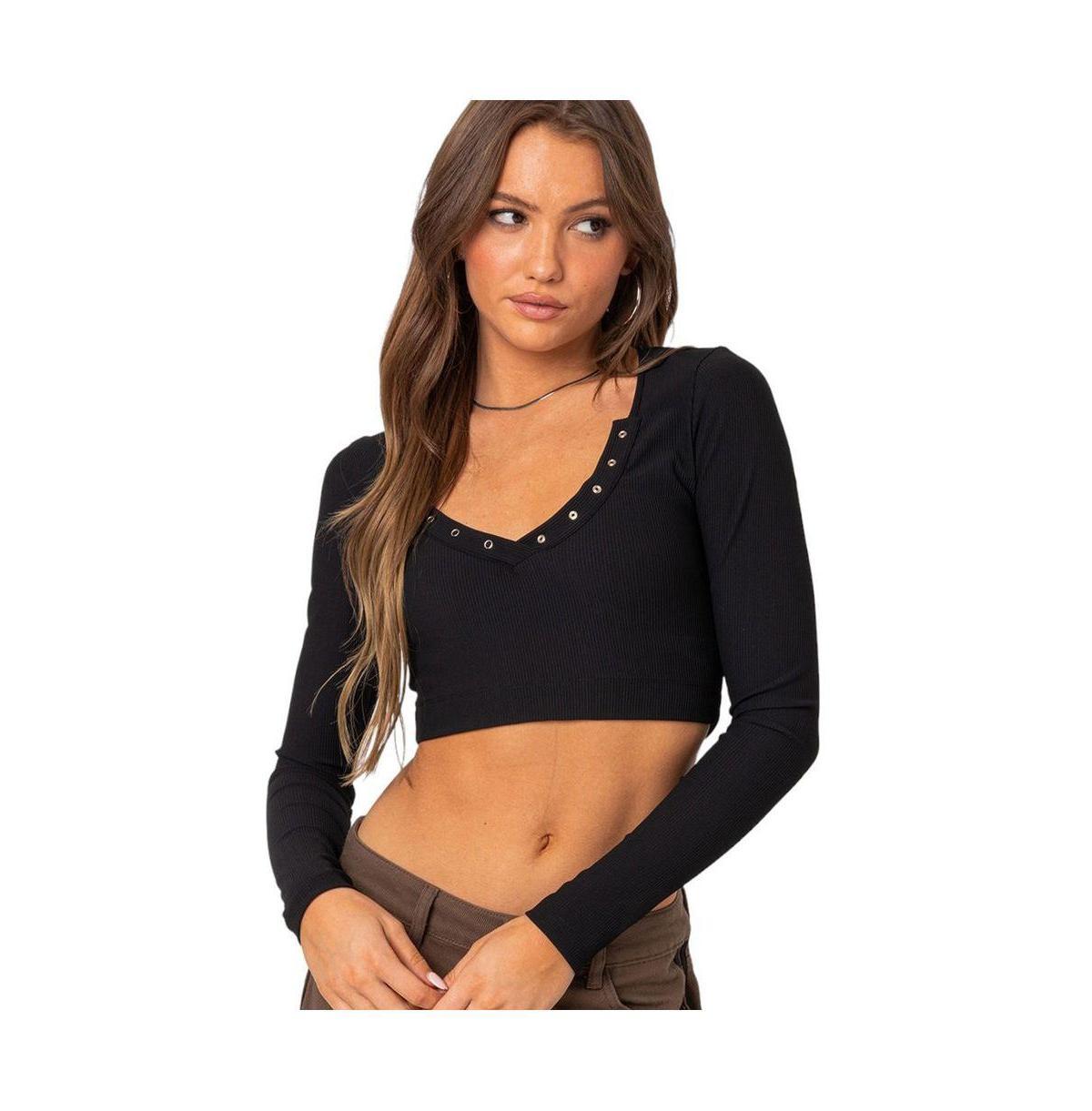 Womens Milady ribbed crop top Product Image