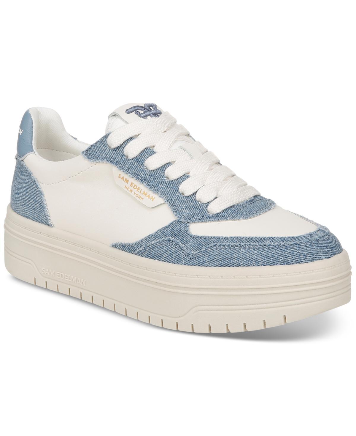 Sam Edelman Blaine Leather and Fabric Low-Top Retro Skater Platform Sneakers Product Image