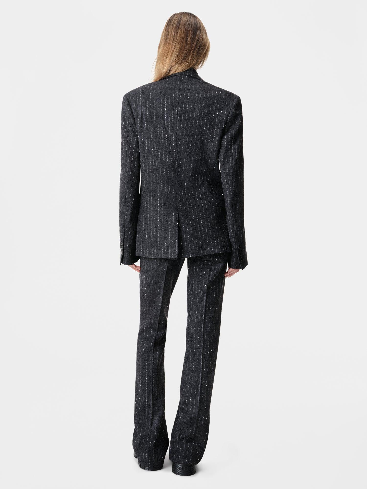 WOMEN - WOMEN'S SEQUIN PINSTRIPE KICK FLARE - Dark Grey Female Product Image