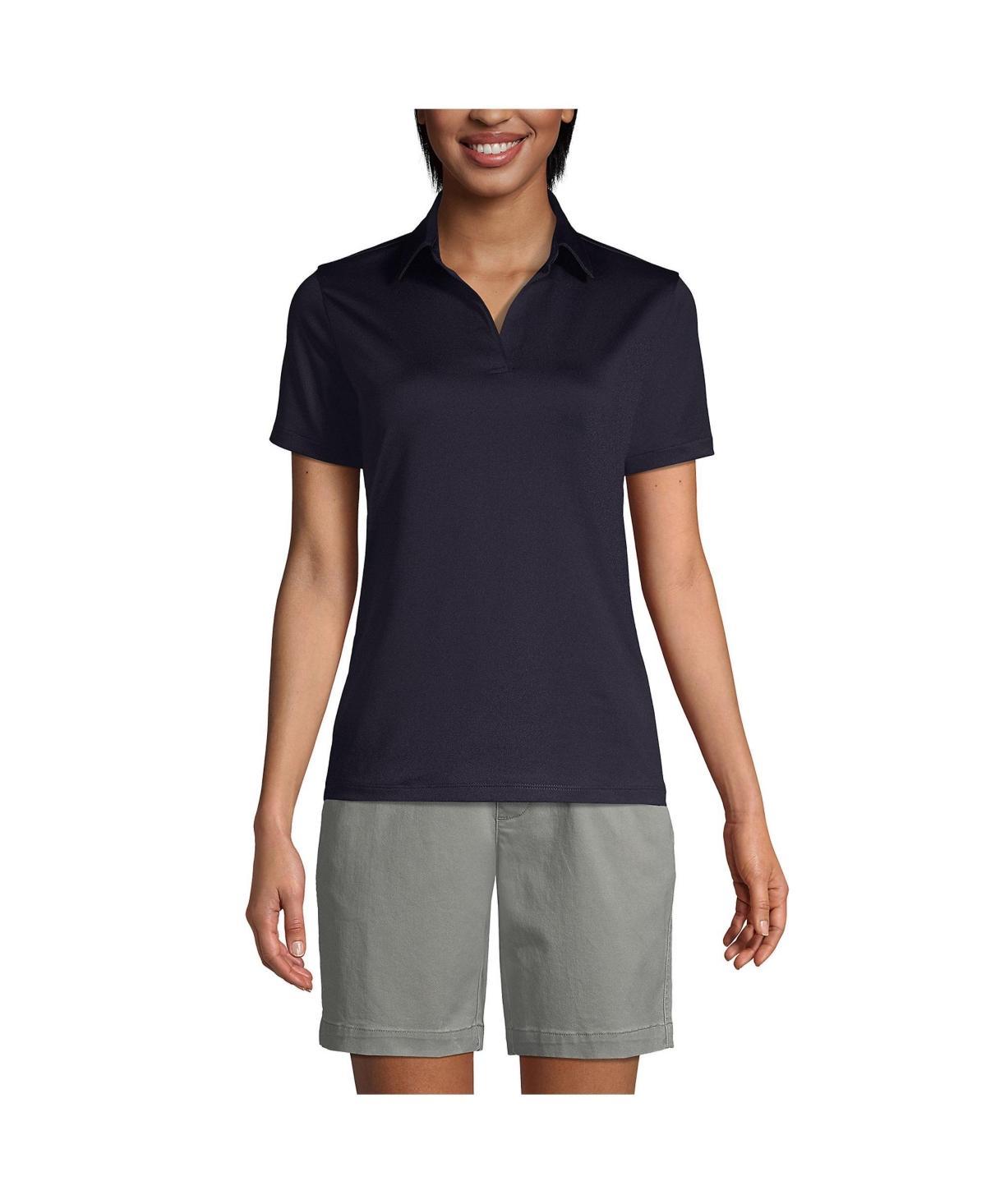 Lands End Womens Short Sleeve Rapid Dry Sport Neck Polo Shirt Product Image