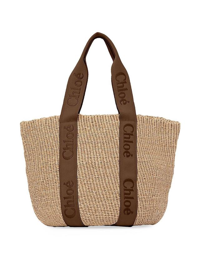 Womens Woody Woven Basket Tote Bag Product Image