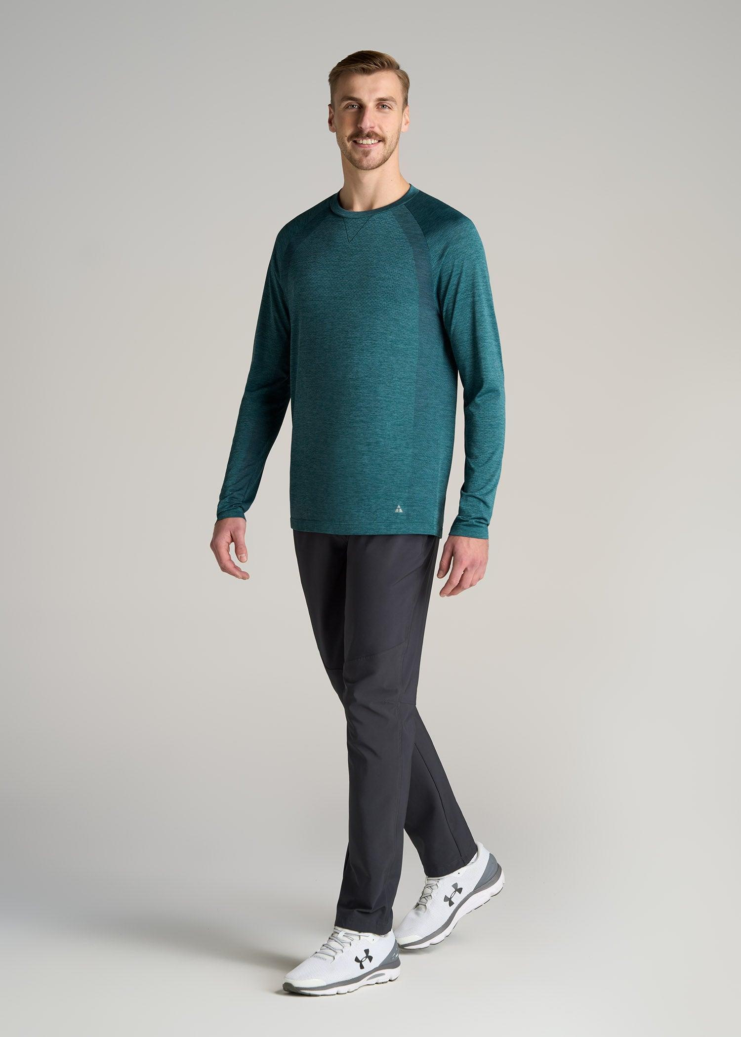 A.T. Performance MODERN-FIT Raglan Shirt for Tall Men in Teal Mix Product Image