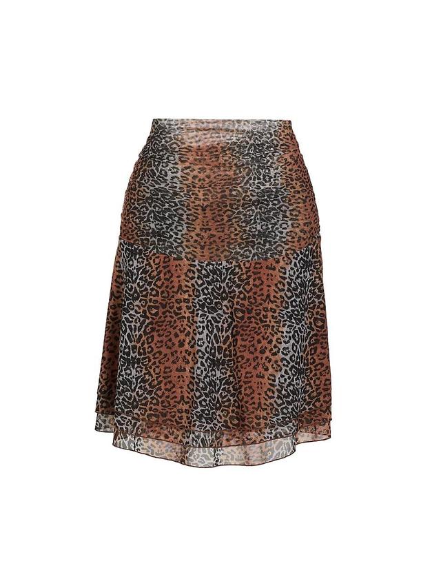 Womens Linear Leopard Miniskirt Product Image