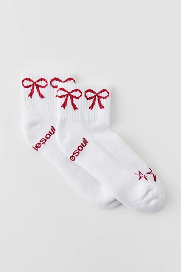 Doublesoul Holly Bow Quarter Crew Sock 3-Pack Womens at Urban Outfitters Product Image