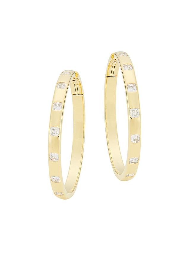 Womens Jolene 18K Gold-Plated & Cubic Zirconia Hoop Earrings Product Image