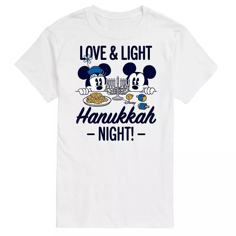 Disneys Mickey Mouse Big & Tall Love And Light Hanukkah Graphic Tee, Mens Product Image