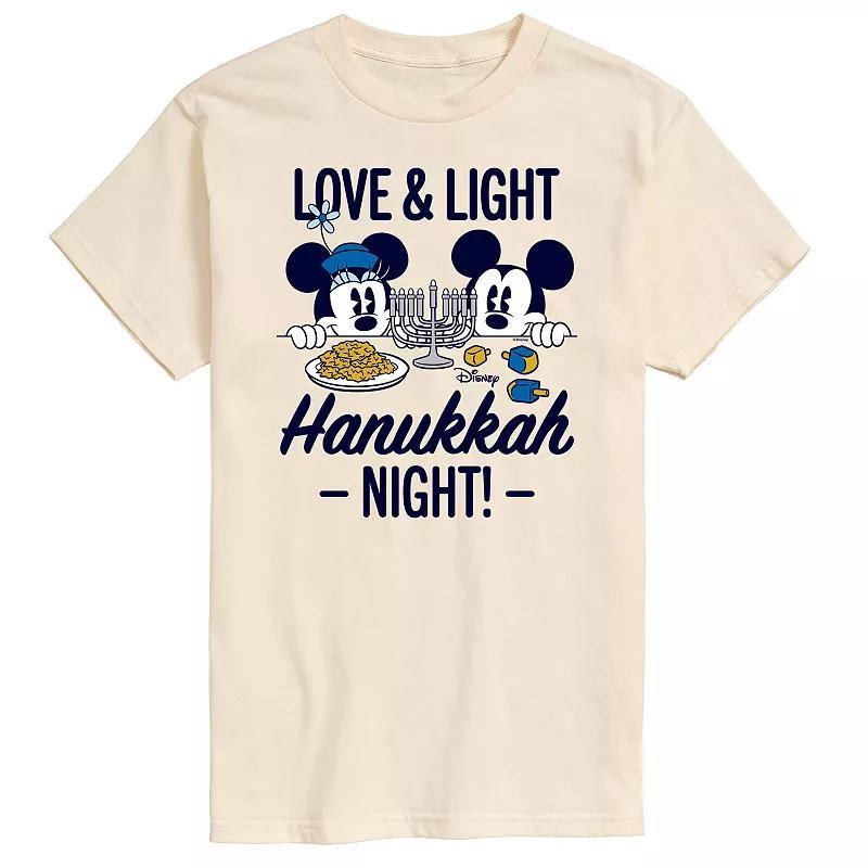 Disneys Mickey Mouse Big & Tall Love And Light Hanukkah Graphic Tee, Mens Product Image