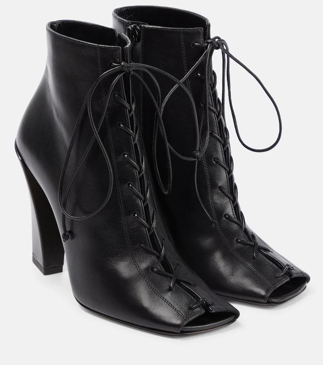 Reese Leather Peep-toe Ankle Boots In Black Product Image