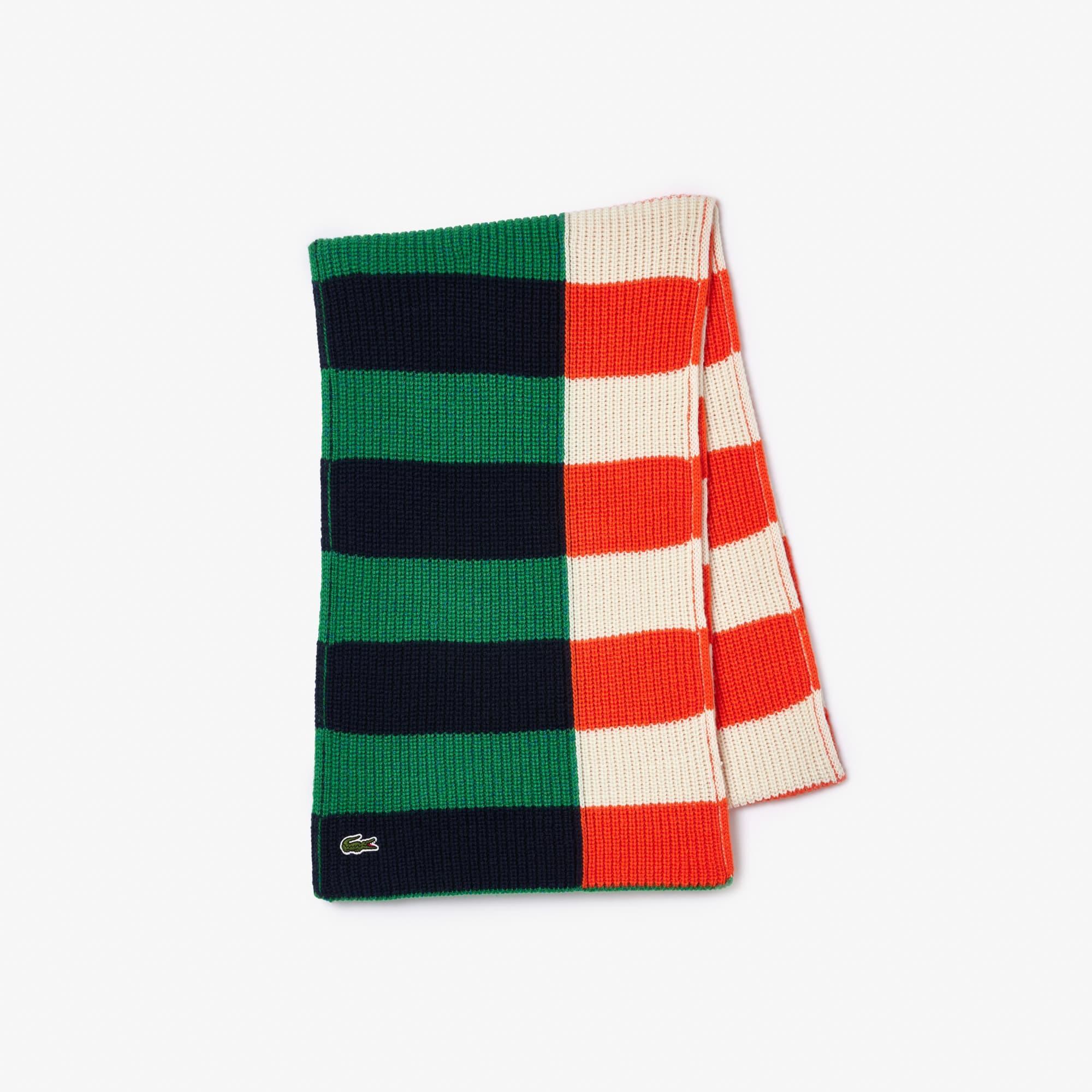 Wool Contrast Stripe Colourblock Scarf Product Image