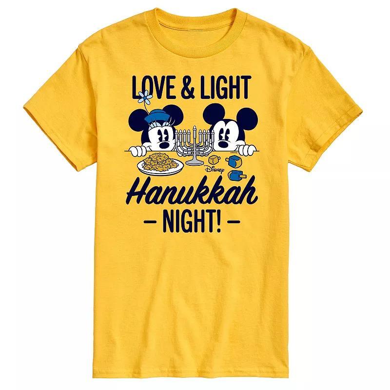 Disneys Mickey Mouse Big & Tall Love And Light Hanukkah Graphic Tee, Mens Product Image