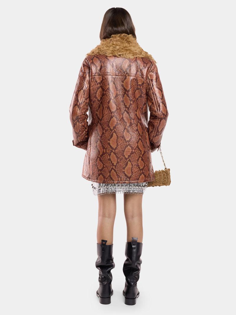 COAT IN PYTHON-FINISH SHEARLING Product Image