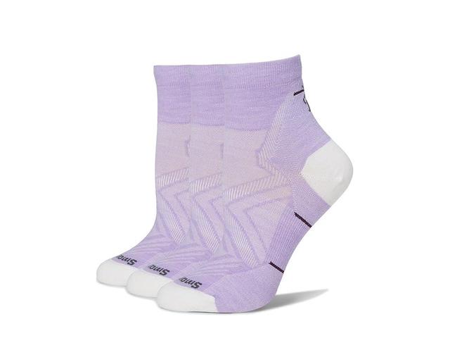 Smartwool Women's Run Zero Cushion Ankle Socks 3-Pack (Ultra Violet) Women's Crew Cut Socks Shoes Product Image