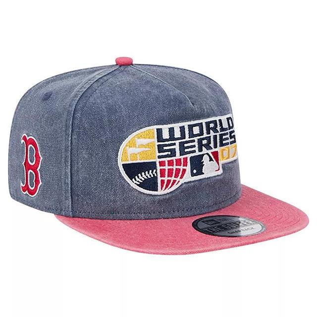 Mens New Era /Red Boston Red Sox 2007 MLB World Series Champions Pigment Dye Golfer Snapback Hat, Blue Product Image