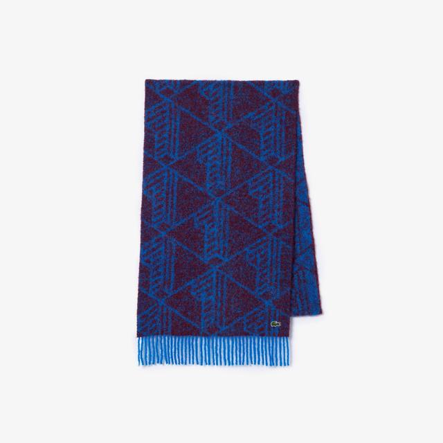 Wool Monogram Jacquard Fringed Scarf Product Image