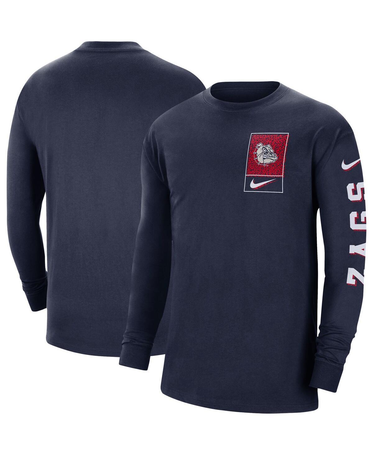 Mens Nike Navy Gonzaga Bulldogs Seasonal Max90 2-Hit Long Sleeve T-shirt Product Image