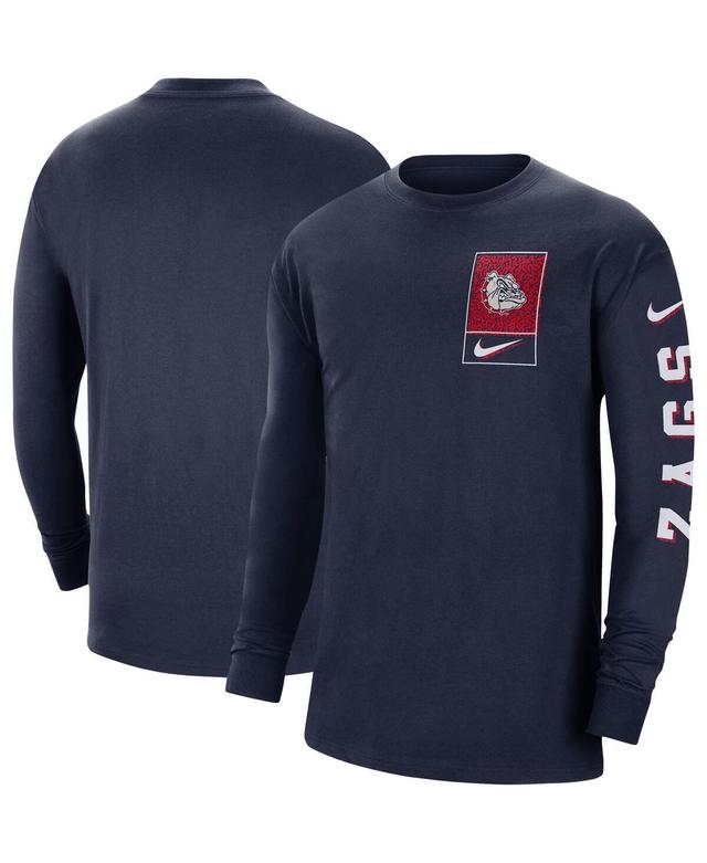 NIKE Men's  Navy Gonzaga Bulldogs Seasonal Max90 2-hit Long Sleeve T-shirt Product Image