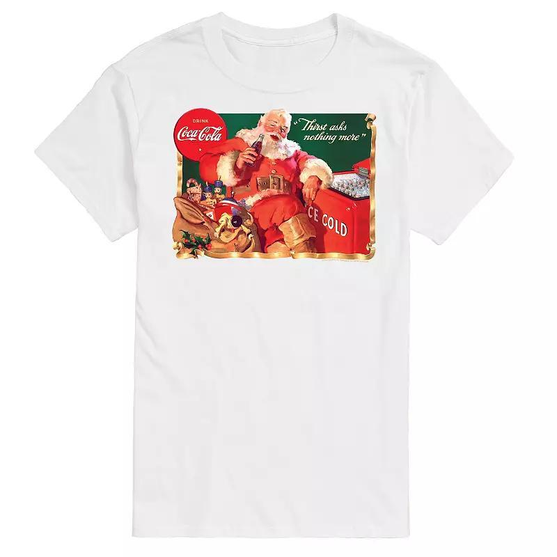 Big & Tall Coca-Cola Vintage Santa Ice Cooler Graphic Tee, Mens Product Image