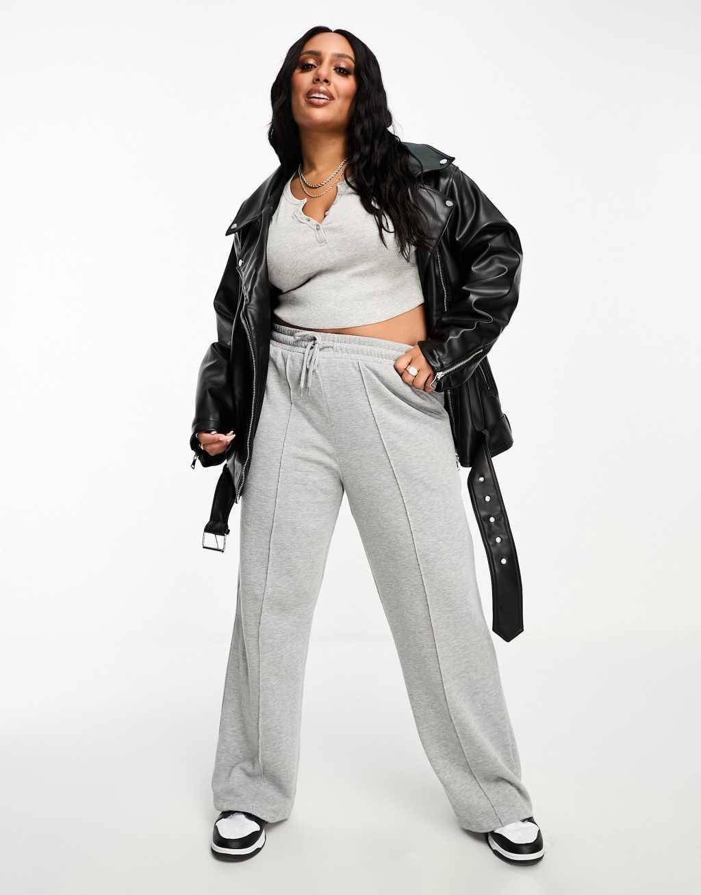 ASOS DESIGN Curve longline oversized faux leather biker jacket Product Image