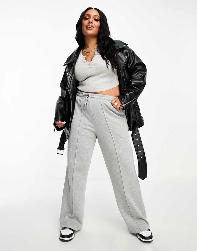 ASOS DESIGN Curve longline oversized faux leather biker jacket in black Product Image