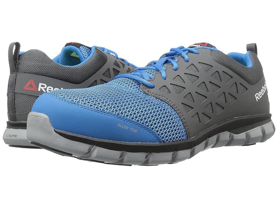 Reebok Sublite Cushion Work Mens Alloy Toe Sneakers Blue Product Image