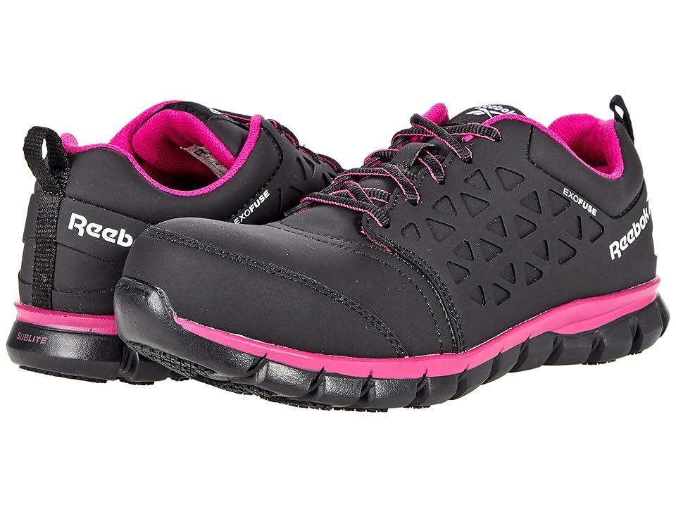 Reebok Work Sublite Cushion Work Comp Toe EH Pink) Women's Shoes Product Image