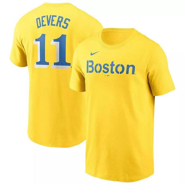 Mens Nike Rafael DeversGold Boston Red Sox City Connect Fuse Name & Number T-Shirt Product Image