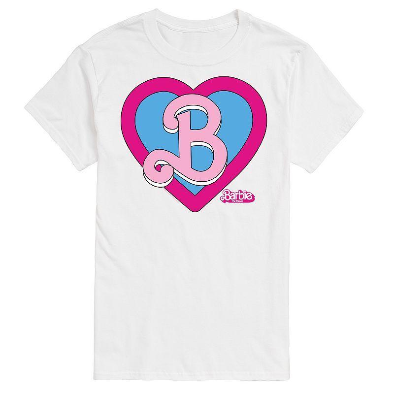 Big & Tall Barbie The Movie Theatrical Heart Crest Graphic Tee, Mens White Product Image