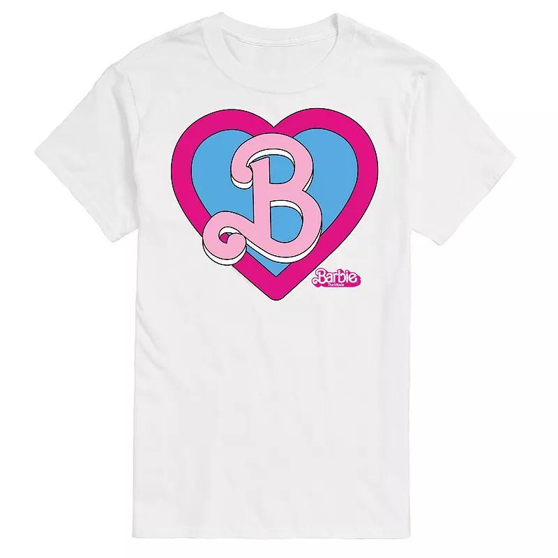 Big & Tall Barbie The Movie Theatrical Heart Crest Graphic Tee, Mens White Product Image