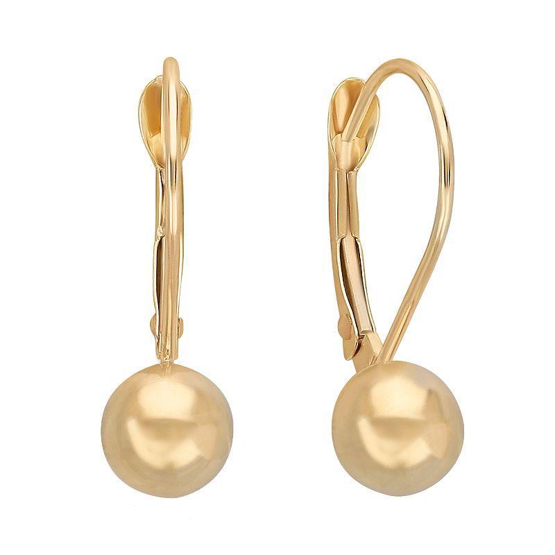 Everlasting Gold 10k Gold Ball Drop Earrings, Womens, Yellow Product Image