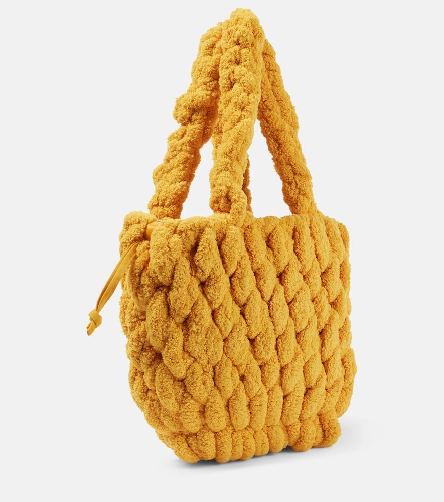 JW ANDERSON Small Blanket Shopper Chenille Shoulder Bag In Yellow Product Image