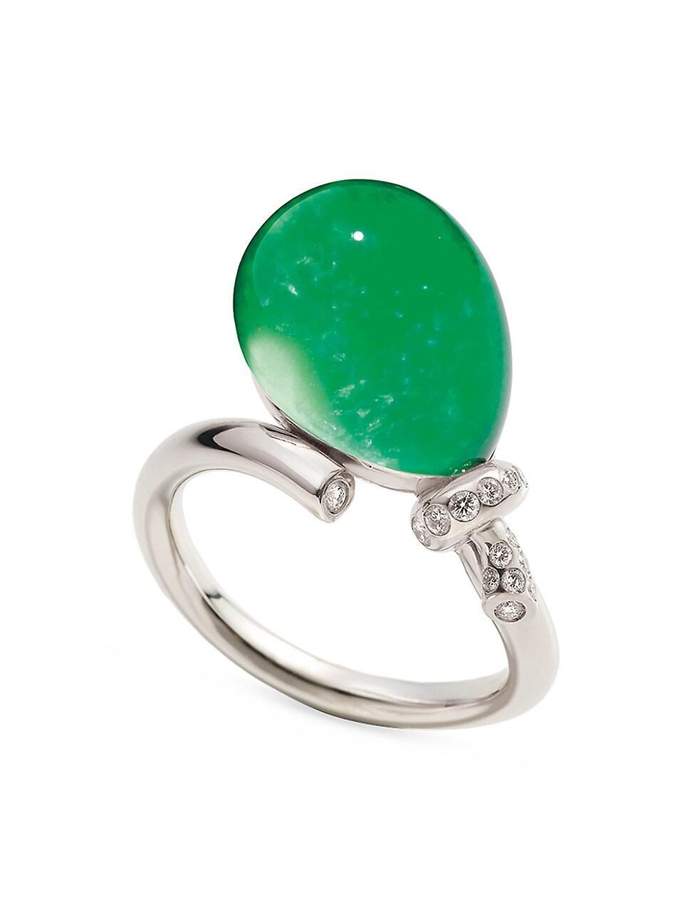 Womens Palloncino 18K White Gold, Rock Crystal, & Multi-Gemstone Ring Product Image