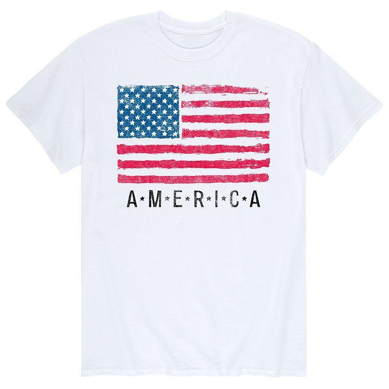 Mens American Flag Tee White Product Image