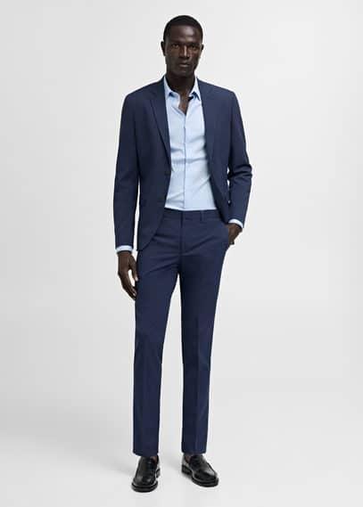 MANGO MAN - Stretch fabric super slim-fit suit pants ink blueMen Product Image