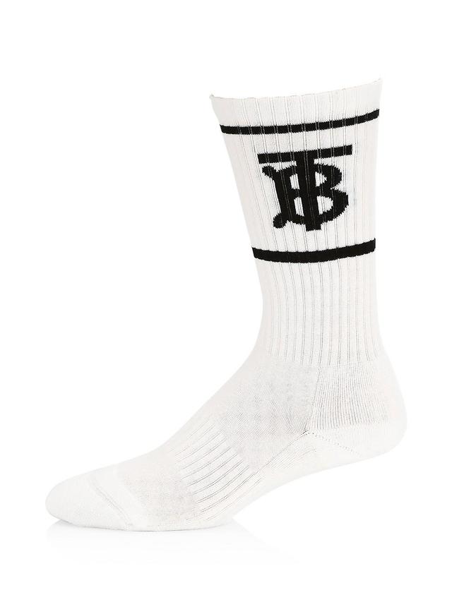 Mens Monogram Dual Stripe Sport Crew Socks Product Image