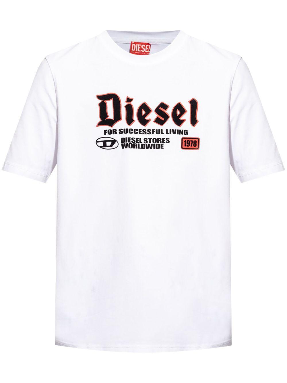 Logo-print Cotton T-shirt In White Product Image