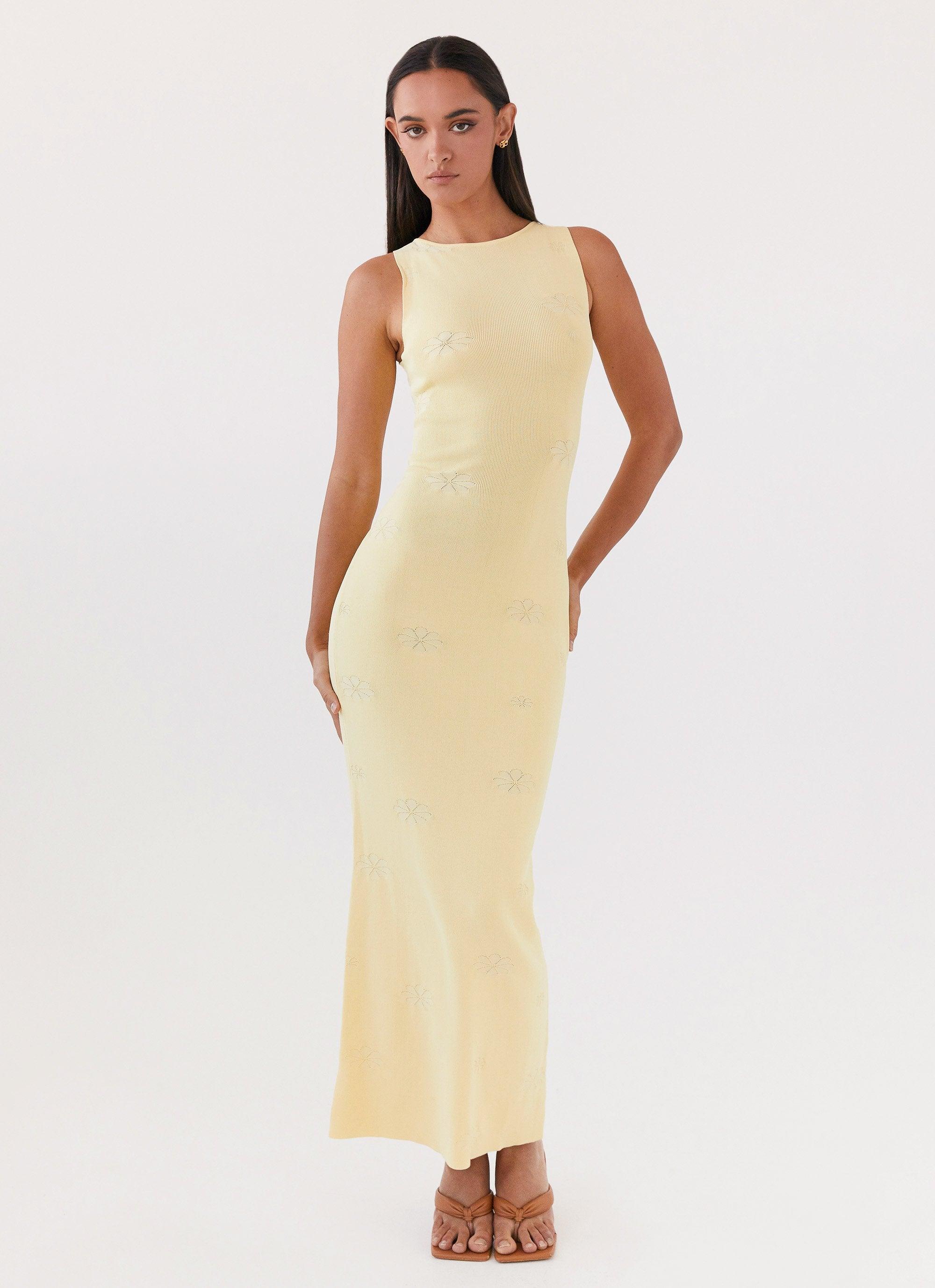 Holly Knit Maxi Dress - Yellow Product Image