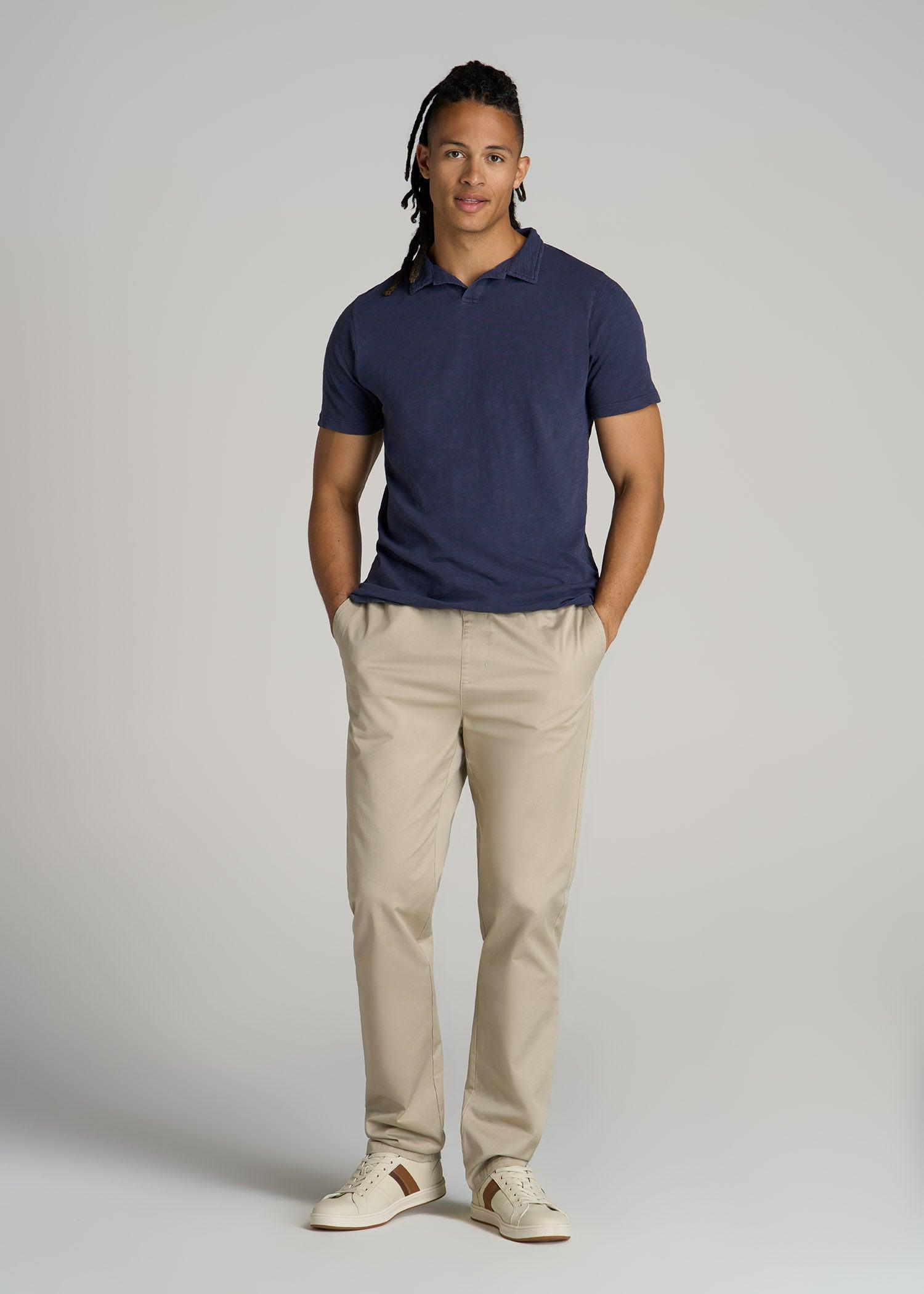 Slub Men's Tall Polo Shirt in Navy Product Image