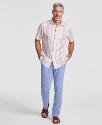 Club Room Mens Linden Stripe Linen Shirt, Created for Macys Product Image