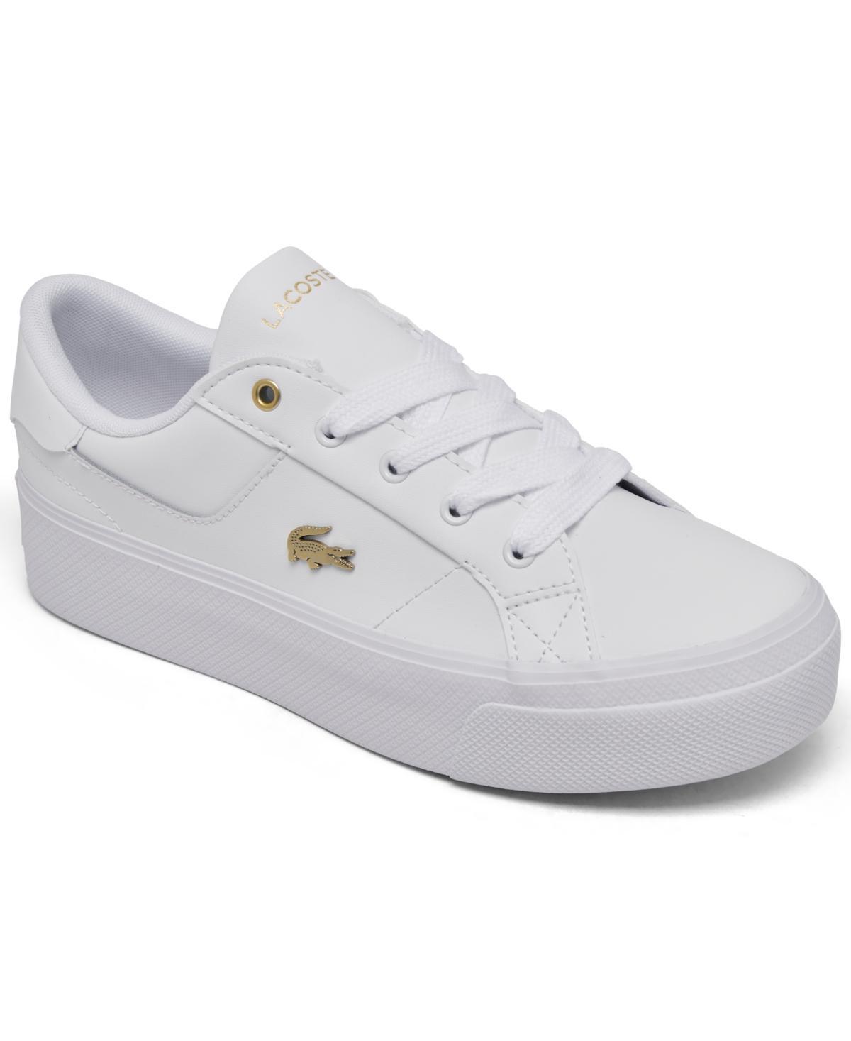 Lacoste Womens Ziane Logo Leather Casual Sneakers from Finish Line - White product image