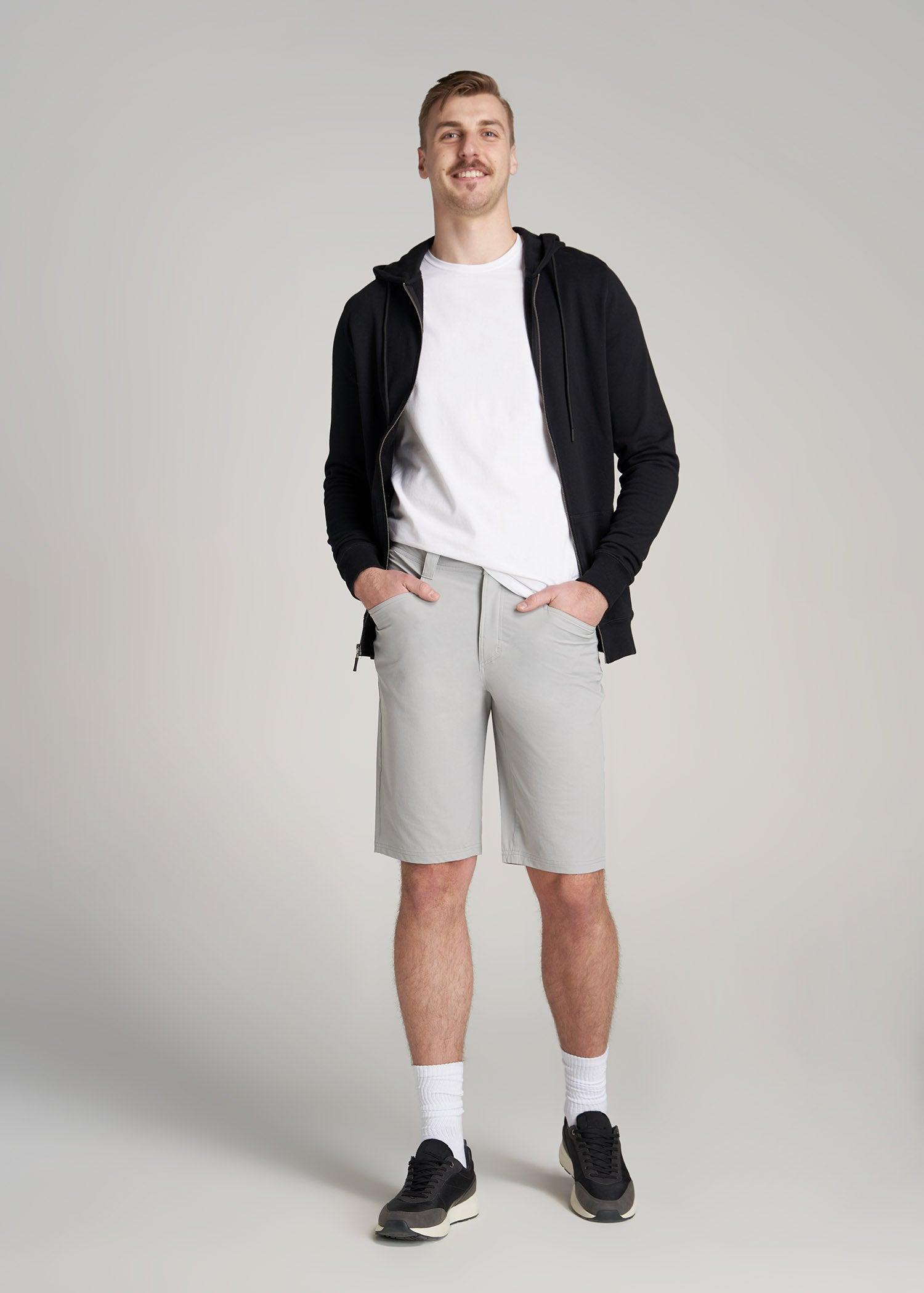 Hiking Shorts for Tall Men in Light Grey Product Image